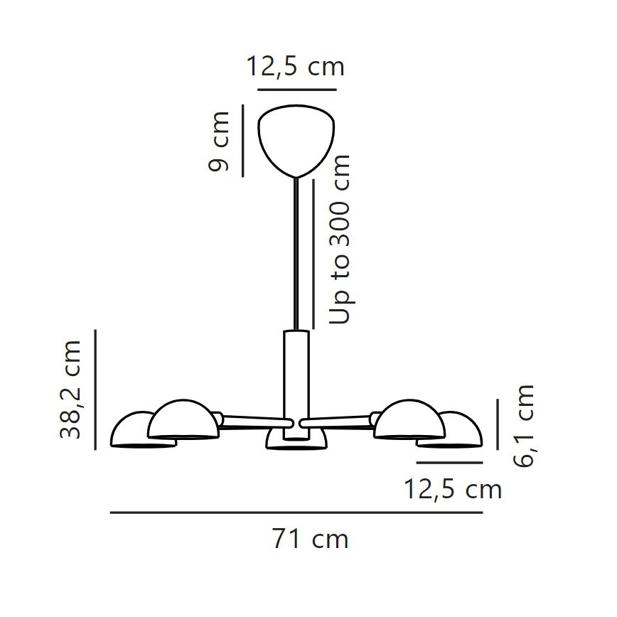 DFTP by Nordlux - Κρεμαστό φωτιστικό οροφής NOMI 5xE14/8W/230V μαύρο