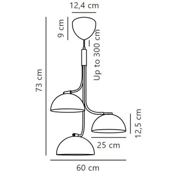 DFTP by Nordlux - Κρεμαστό φωτιστικό οροφής TULLIO 3xE14/25W/230V λευκό