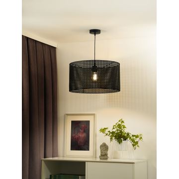 Duolla - Κρεμαστό φωτιστικό οροφής ROLLER RATTAN 1xE27/15W/230V μαύρο