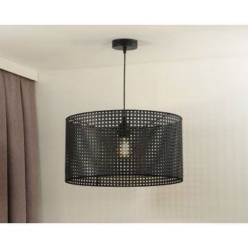 Duolla - Κρεμαστό φωτιστικό οροφής ROLLER RATTAN 1xE27/15W/230V μαύρο