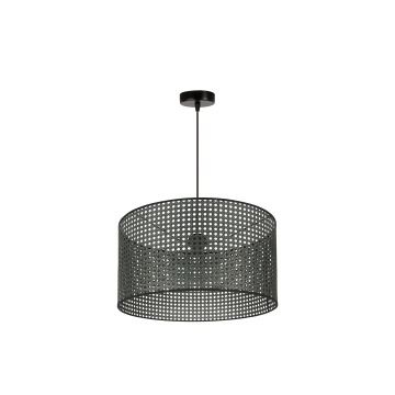 Duolla - Κρεμαστό φωτιστικό οροφής ROLLER RATTAN 1xE27/15W/230V μαύρο