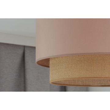 Duolla - Πλαφονιέρα οροφής  BOHO 1xE27/15W/230V διάμετρος 45 cm μπεζ/καφέ