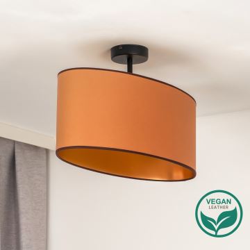 Duolla - Πλαφονιέρα οροφής OVAL VEGAN 1xE27/15W/230V καφέ