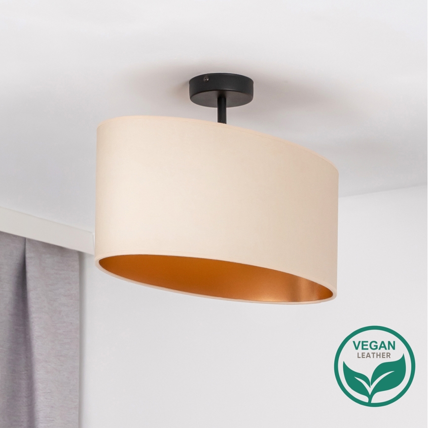 Duolla - Πλαφονιέρα οροφής OVAL VEGAN 1xE27/15W/230V κρεμ