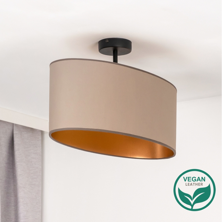 Duolla - Πλαφονιέρα οροφής OVAL VEGAN 1xE27/15W/230V μπεζ