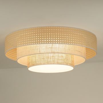 Duolla - Φωτιστικό οροφής LED LUNETA LED/26W/230V διάμετρος 60 cm 4000K rattan/μπεζ/καφέ