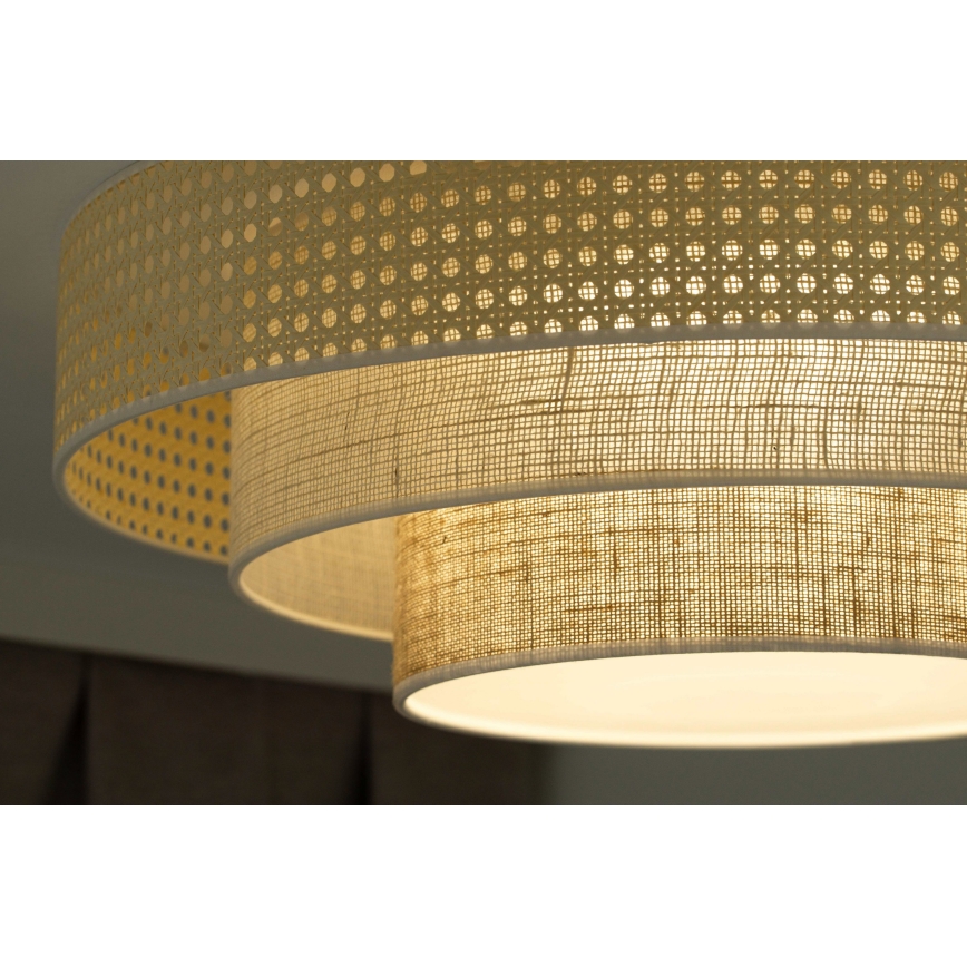 Duolla - Φωτιστικό οροφής LED LUNETA LED/26W/230V διάμετρος 60 cm 4000K rattan/μπεζ/καφέ