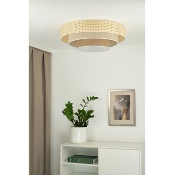 Duolla - Φωτιστικό οροφής LED LUNETA LED/26W/230V διάμετρος 60 cm 4000K rattan/μπεζ/καφέ