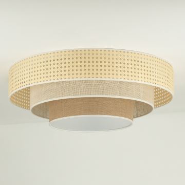 Duolla - Φωτιστικό οροφής LED LUNETA LED/26W/230V διάμετρος 60 cm 4000K rattan/μπεζ/καφέ