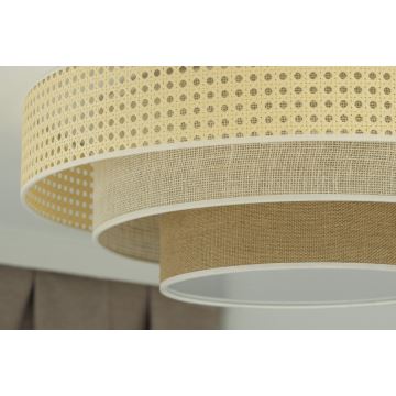 Duolla - Φωτιστικό οροφής LED LUNETA LED/26W/230V διάμετρος 60 cm 4000K rattan/μπεζ/καφέ