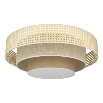 Duolla - Φωτιστικό οροφής LED LUNETA LED/26W/230V διάμετρος 60 cm 4000K rattan/μπεζ/καφέ