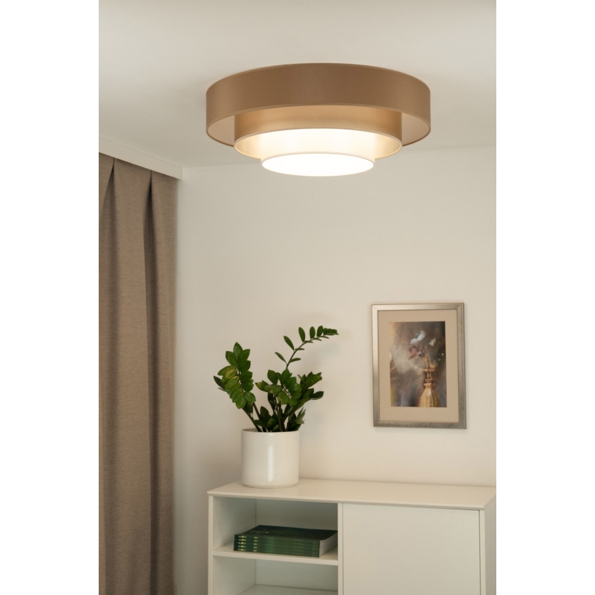 Duolla - Φωτιστικό οροφής LED LUNETA LED/26W/230V διάμετρος 60 cm 4000K καφέ/χρυσαφί/λευκό