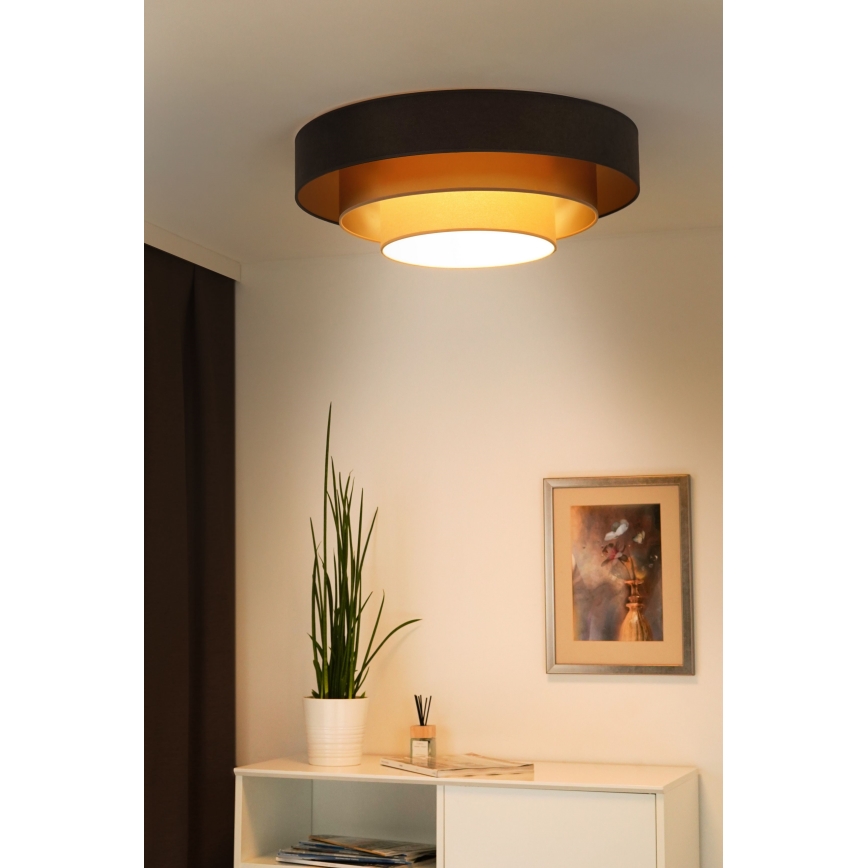 Duolla - Φωτιστικό οροφής LED LUNETA LED/26W/230V διάμετρος 60 cm 4000K καφέ/χρυσαφί/κρεμ