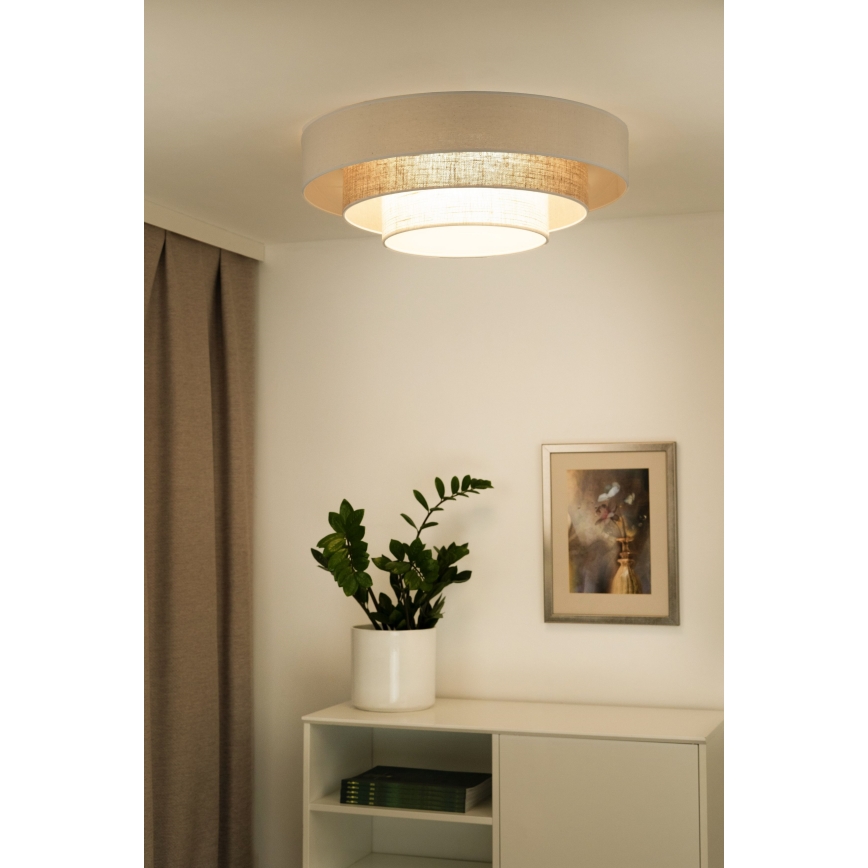 Duolla - Φωτιστικό οροφής LED LUNETA LED/26W/230V διάμετρος 60 cm 4000K κρεμ/καφέ