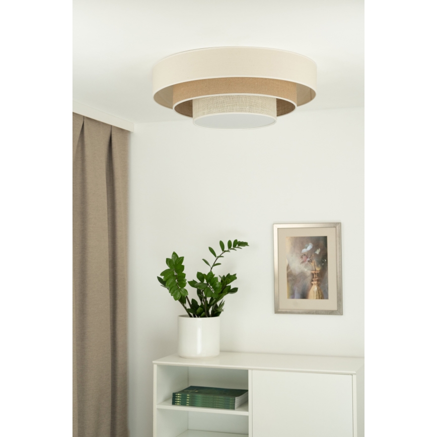 Duolla - Φωτιστικό οροφής LED LUNETA LED/26W/230V διάμετρος 60 cm 4000K κρεμ/καφέ