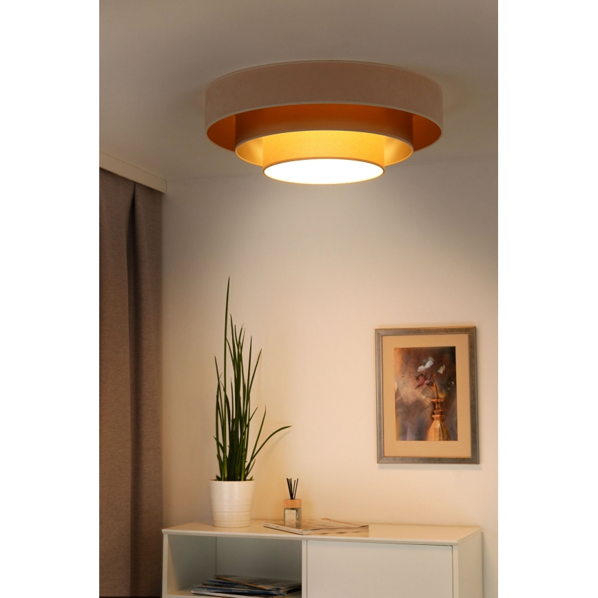 Duolla - Φωτιστικό οροφής LED LUNETA LED/26W/230V διάμετρος 60 cm 4000K κρεμ/χρυσαφί/μπεζ