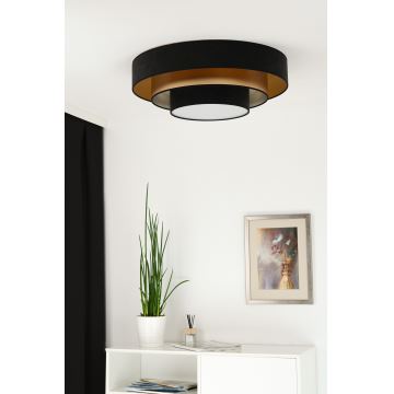 Duolla - Φωτιστικό οροφής LED LUNETA LED/26W/230V διάμετρος 60 cm 4000K μαύρο/χρυσαφί