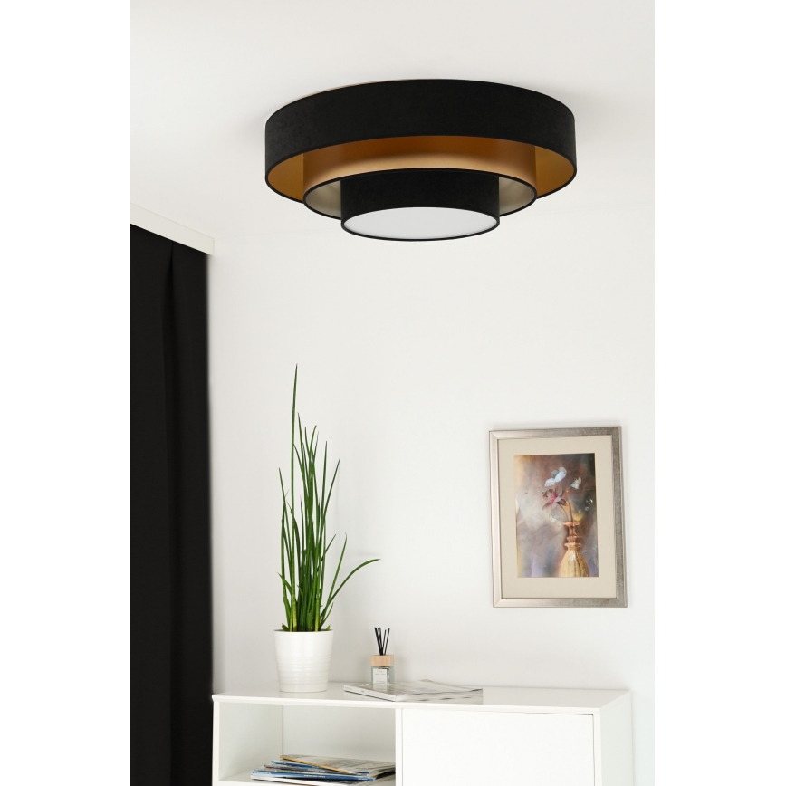 Duolla - Φωτιστικό οροφής LED LUNETA LED/26W/230V διάμετρος 60 cm 4000K μαύρο/χρυσαφί