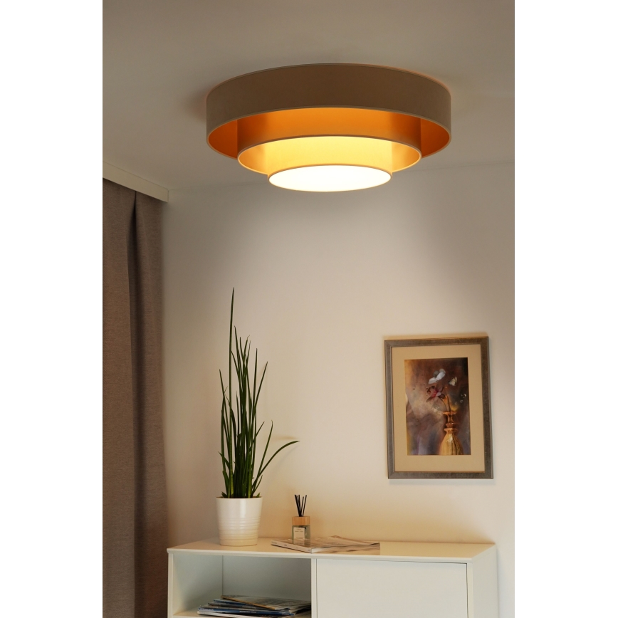 Duolla - Φωτιστικό οροφής LED LUNETA LED/26W/230V διάμετρος 60 cm 4000K μπεζ/χρυσαφί/κρεμ