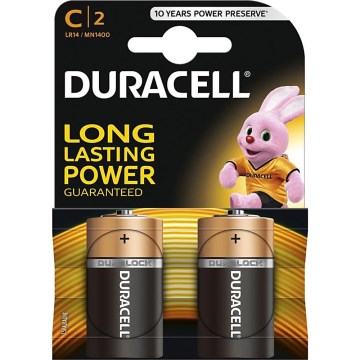 Duracell - 2 τμχ Αλκαλική μπαταρία Basic LR14/C 1,5V 2200 mAh