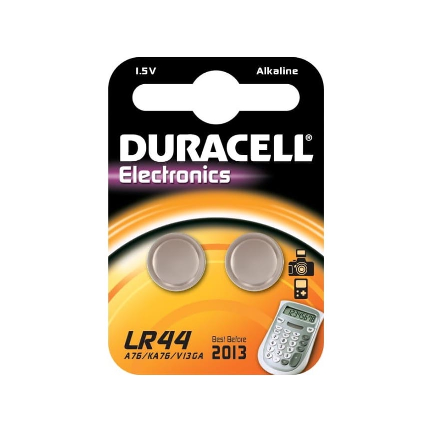 Duracell - 2 τμχ Αλκαλική μπαταρία LR44/A76 1,5V 150 mAh