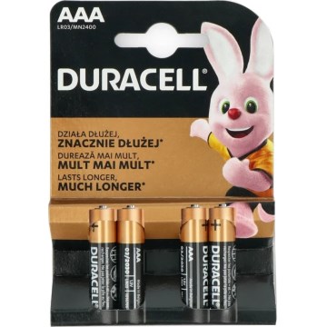 Duracell - 4 τμχ Αλκαλική μπαταρία Basic LR03/AAA 1,5V 2400 mAh