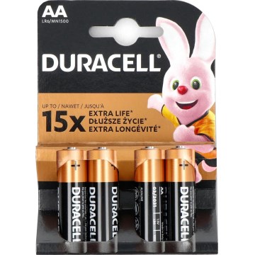 Duracell - 4 τμχ Αλκαλική μπαταρία Basic LR06/AA 1,5V 2650 mAh