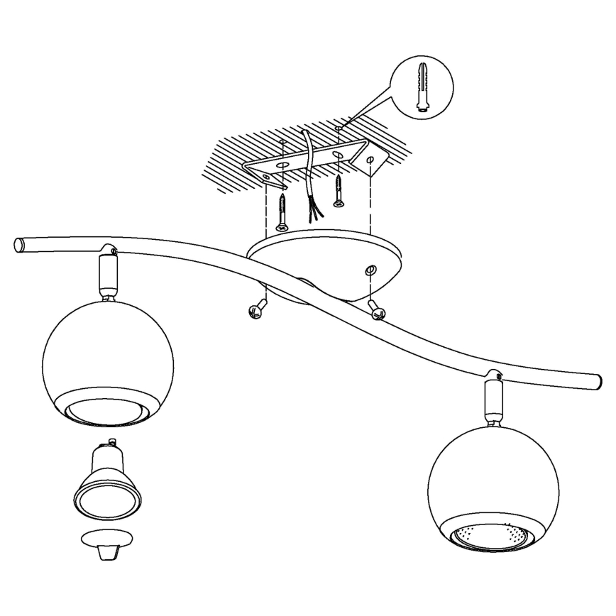 EGLO - Φως σποτ LED 2xGU10/3W LED