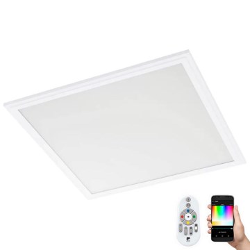 Eglo 32547 - LED RGBW Dimming πλφονιέρα/χωνευτό πάνελ 2σε1 SALOBRENA-C LED/34W/230V λευκό 60x60 cm + τηλεχειριστήριο