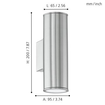 Eglo 33582 - LED RGBW Dimmable φωτισμός εξωτερικού χώρου RIGA 2xGU10/5W/230V IP44