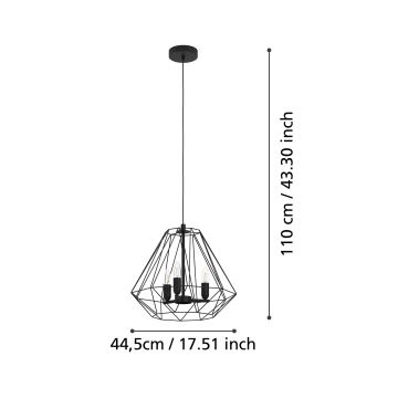 Eglo - Κρεμαστό φωτιστικό οροφής 3xE14/40W/230V