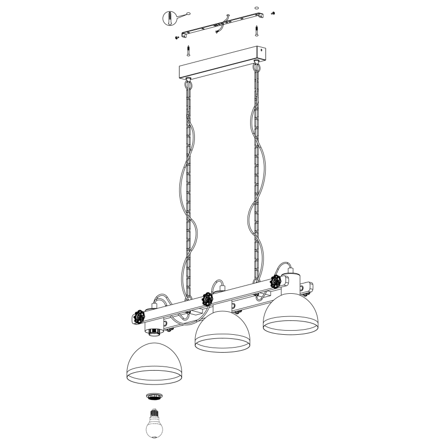 Eglo - Κρεμαστό φωτιστικό οροφής 3xE27/28W/230V - FSC πιστοποιημένο