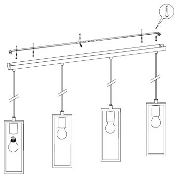 Eglo - Κρεμαστό φωτιστικό οροφής 4xE27/60W/230V - FSC πιστοποιημένο