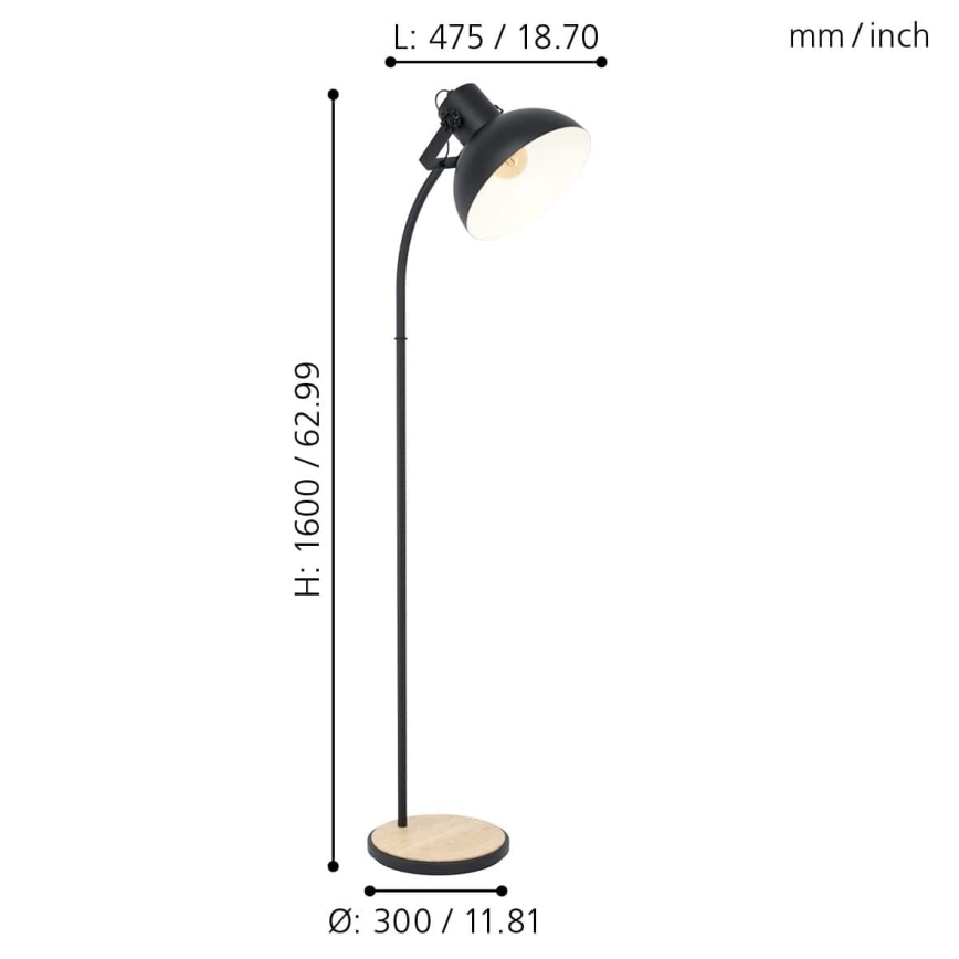 Eglo - Επιδαπέδια λάμπα 1xE27/28W/230V - FSC πιστοποιημένο