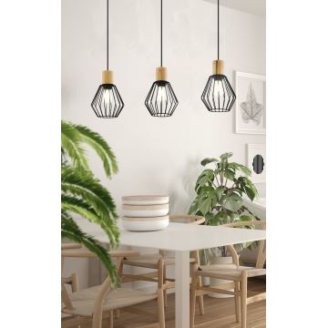 Eglo - Κρεμαστό φωτιστικό οροφής 3xE27/60W/230V - FSC πιστοποιημένο