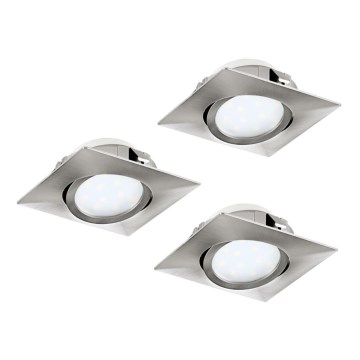 Eglo 78758 - ΣΕΤ 3x Χωνευτό Φωτιστικό LED PINEDA LED/6W/230V