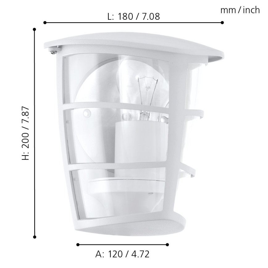 Eglo - Φως τοίχου εξωτερικού χώρου LED 1xE27/8,5W/230V IP44