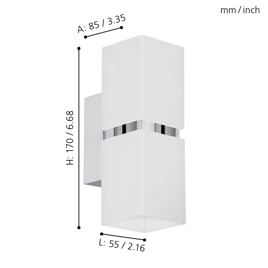 Eglo - Φως τοίχου LED 2xGU10-LED/4W/230V