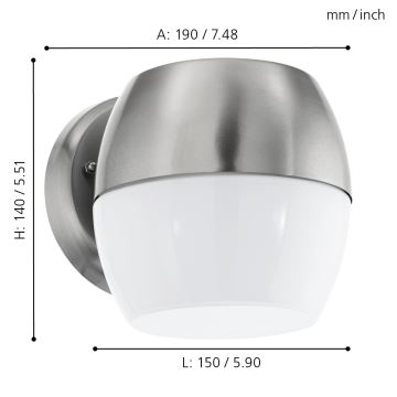 Eglo - Φως τοίχου εξωτερικού χώρου LED LED/11W IP44