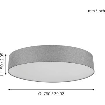 Eglo - LED RGB Dimming φωτιστικό οροφής ROMAO-C LED/42W/230V + RC