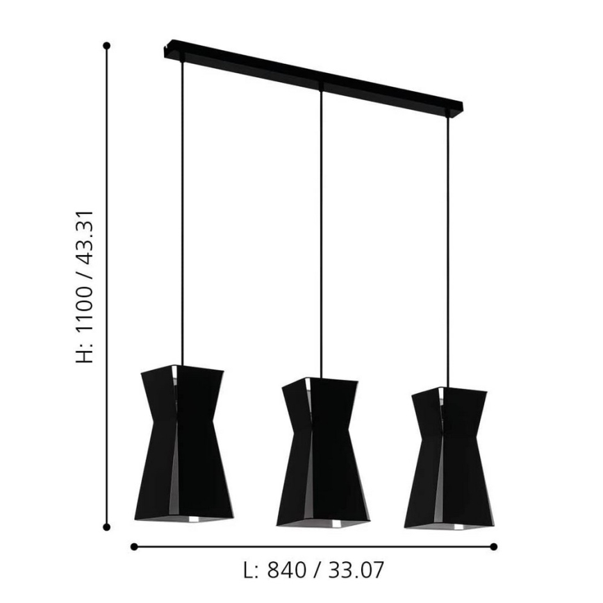 Eglo - Πολύφωτο σε σχοινί 3xE27/40W/230V