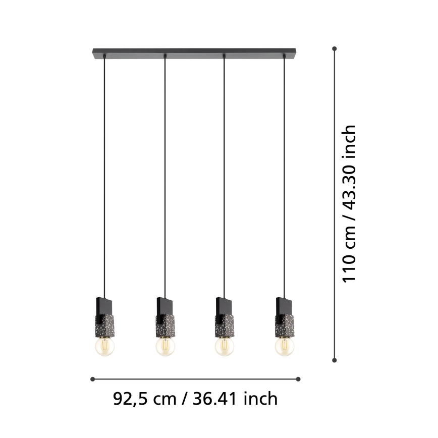 Eglo - Πολύφωτο κρεμαστό ράγα 4xE27/40W/230V