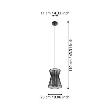 Eglo - Πολύφωτο κρεμαστό 1xE27/40W/230V μαύρο