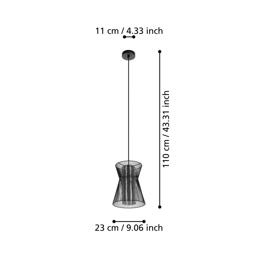 Eglo - Πολύφωτο κρεμαστό 1xE27/40W/230V μαύρο