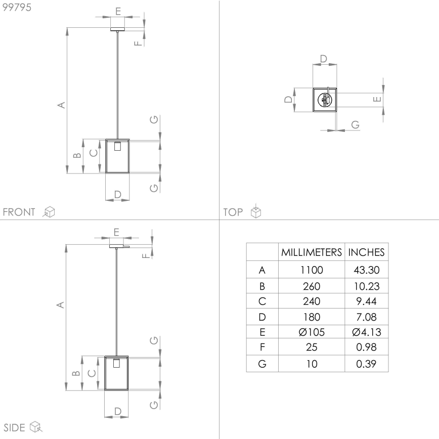 Eglo - Πολύφωτο κρεμαστό 1xE27/40W/230V