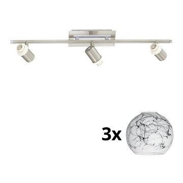 Eglo - LED Φωτιστικό σποτ MY CHOICE 3xE14/40W/230V χρώμιο/λευκό/μαύρο