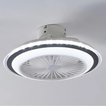 Eglo - Ανεμιστήρας οροφής LED ντιμαριζόμενος LED/25,5W/230V λευκό/γκρι 2700-6500K + τηλεχειριστήριο