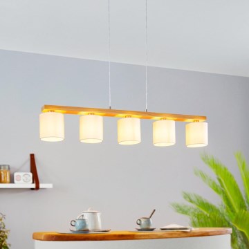 Eglo - Κρεμαστό φωτιστικό οροφής 5xE27/28W/230V - FSC πιστοποιημένο