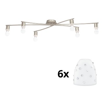 Eglo - Φωτιστικό οροφής LED MY CHOICE 6xE14/4W/230V  χρώμιο/λευκό