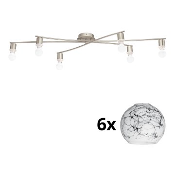 Eglo - Φωτιστικό οροφής LED MY CHOICE 6xE14/4W/230V  χρώμιο/λευκό/μαύρο